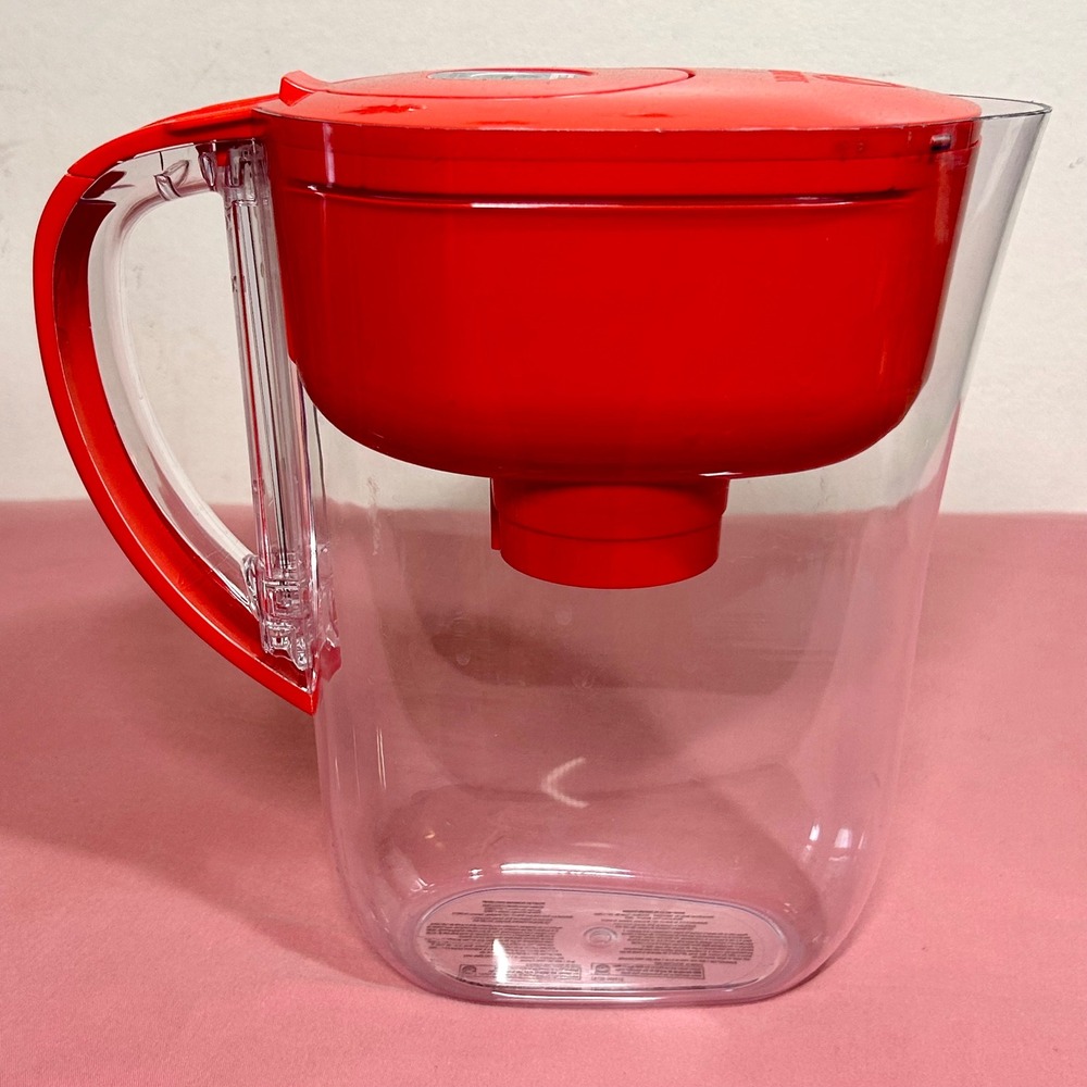 Brita Small 6 Cup Space Saver Water Filter Red Pitcher Smart Alert BPA Free